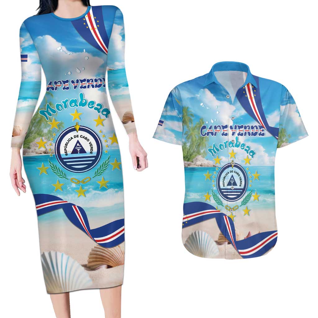 Cape Verde Morabeza Couples Matching Long Sleeve Bodycon Dress and Hawaiian Shirt Island Welcome - Wonder Print Shop