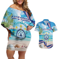 Cape Verde Morabeza Couples Matching Off Shoulder Short Dress and Hawaiian Shirt Island Welcome - Wonder Print Shop