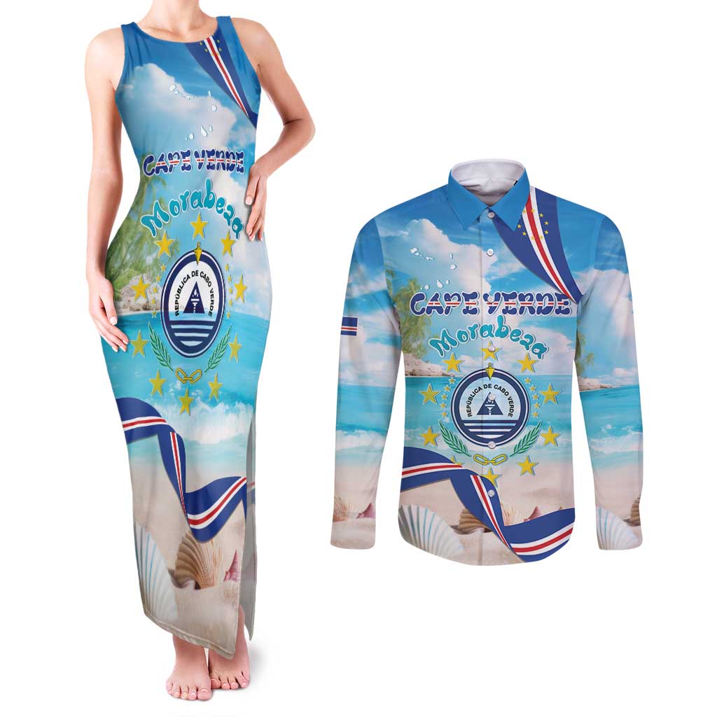 Cape Verde Morabeza Couples Matching Tank Maxi Dress and Long Sleeve Button Shirt Island Welcome - Wonder Print Shop