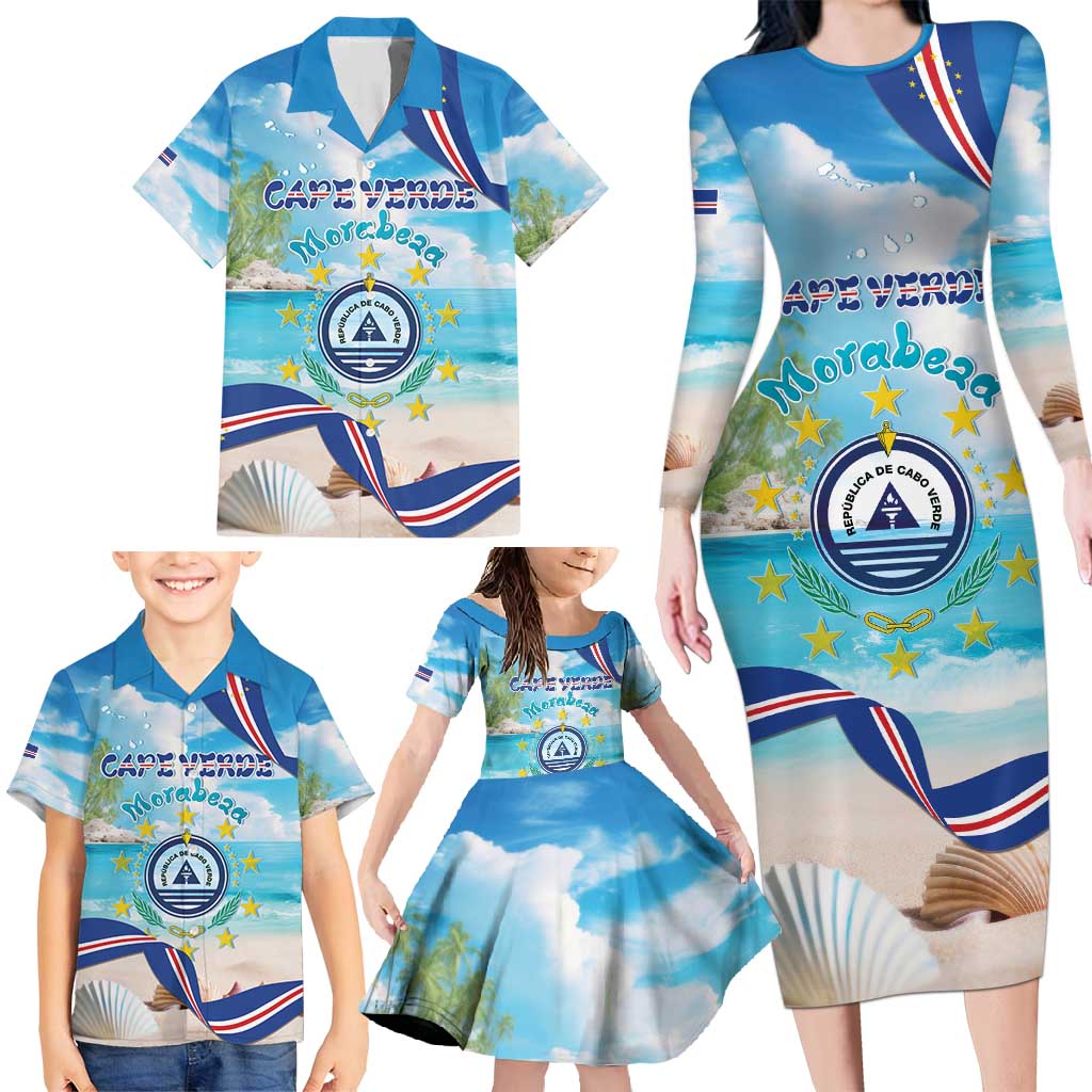 Cape Verde Morabeza Family Matching Long Sleeve Bodycon Dress and Hawaiian Shirt Island Welcome - Wonder Print Shop