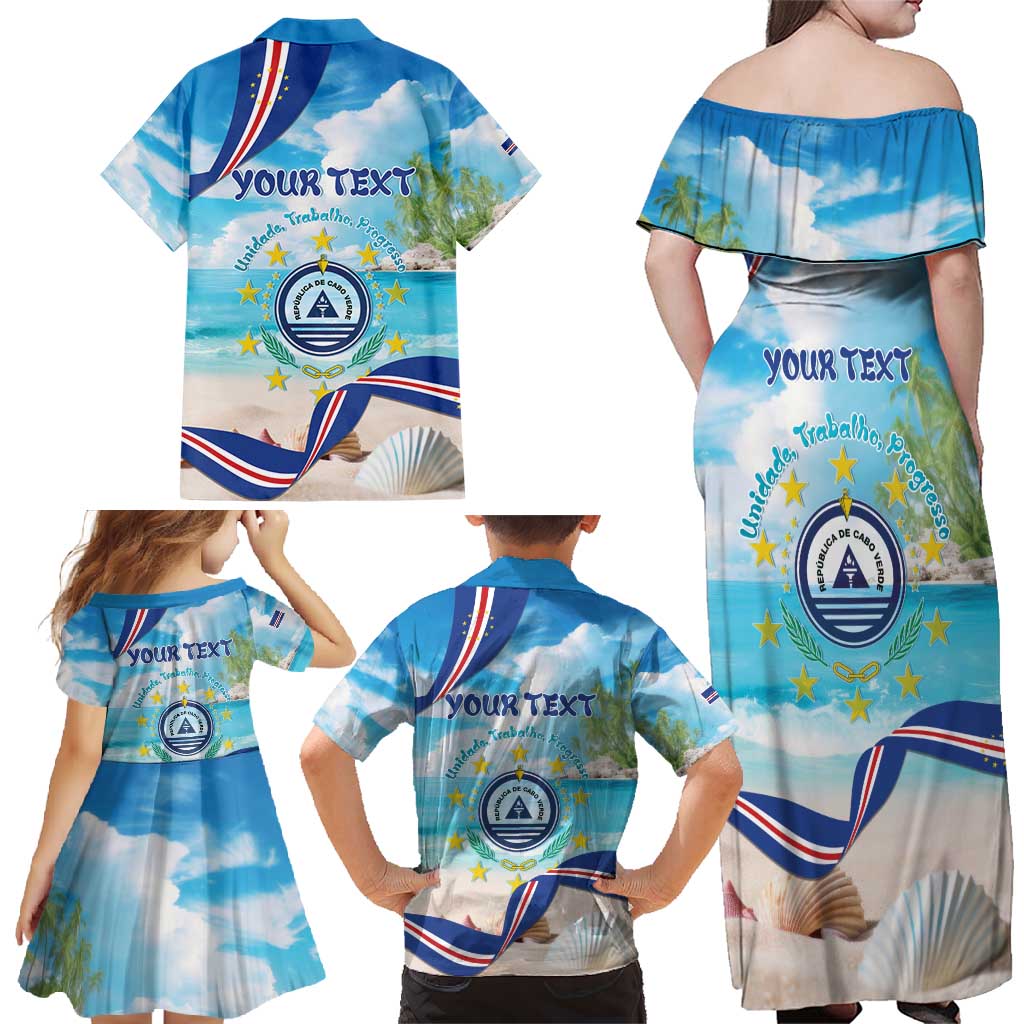 Cape Verde Morabeza Family Matching Off Shoulder Maxi Dress and Hawaiian Shirt Island Welcome - Wonder Print Shop