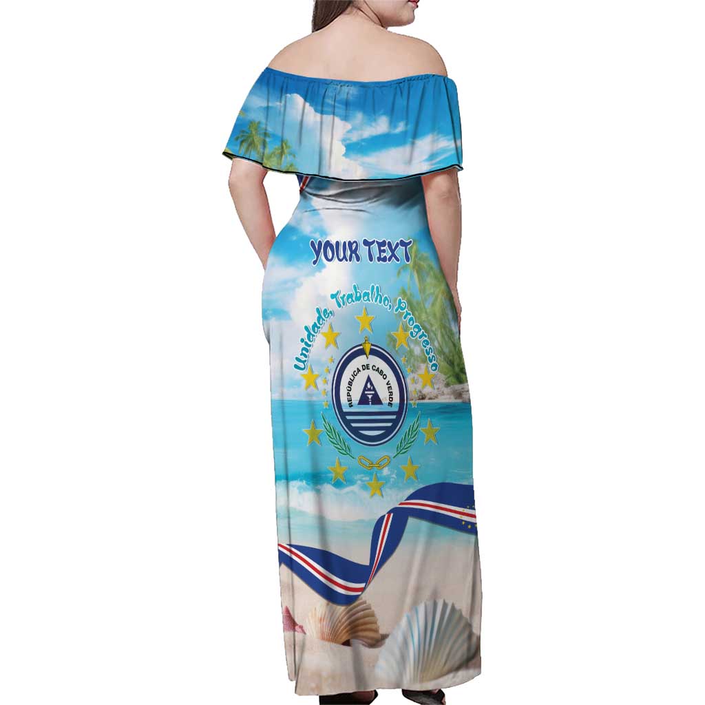 Cape Verde Morabeza Family Matching Off Shoulder Maxi Dress and Hawaiian Shirt Island Welcome - Wonder Print Shop