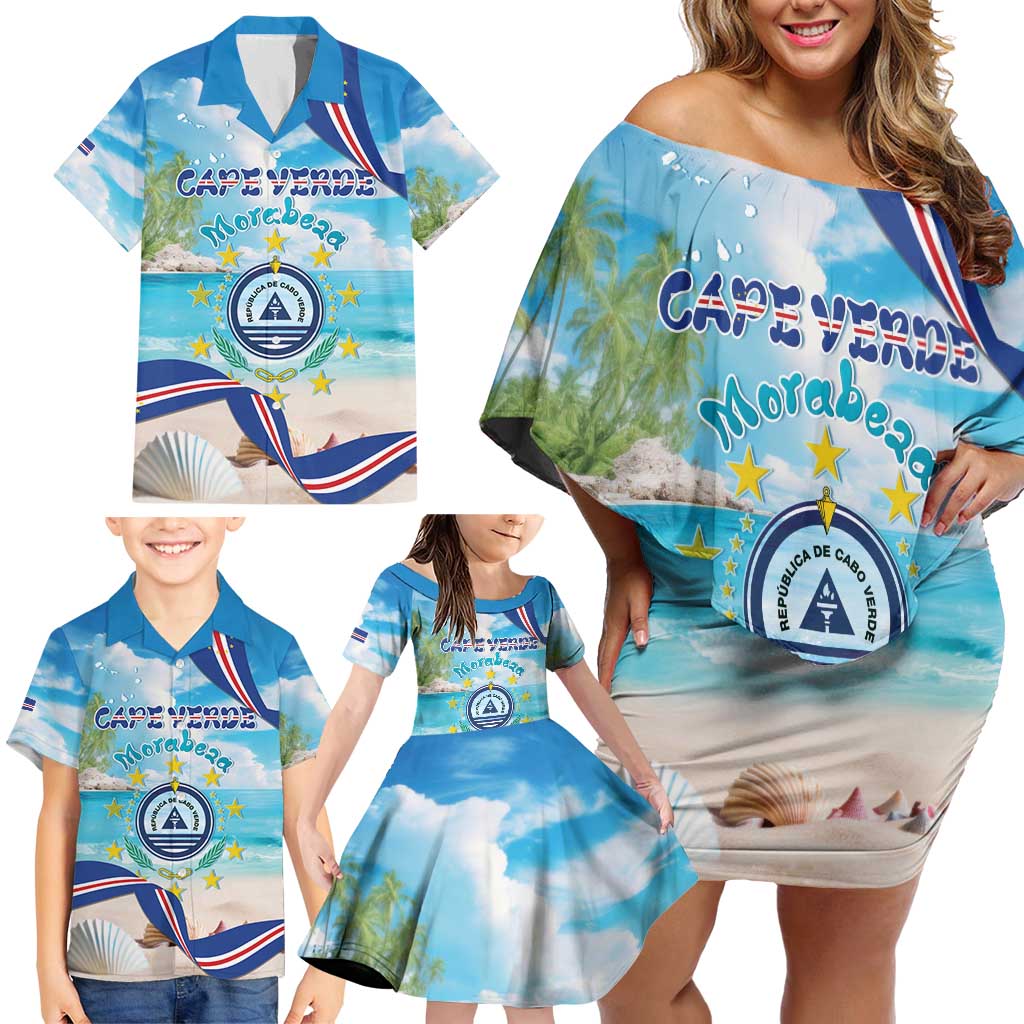 Cape Verde Morabeza Family Matching Off Shoulder Short Dress and Hawaiian Shirt Island Welcome - Wonder Print Shop