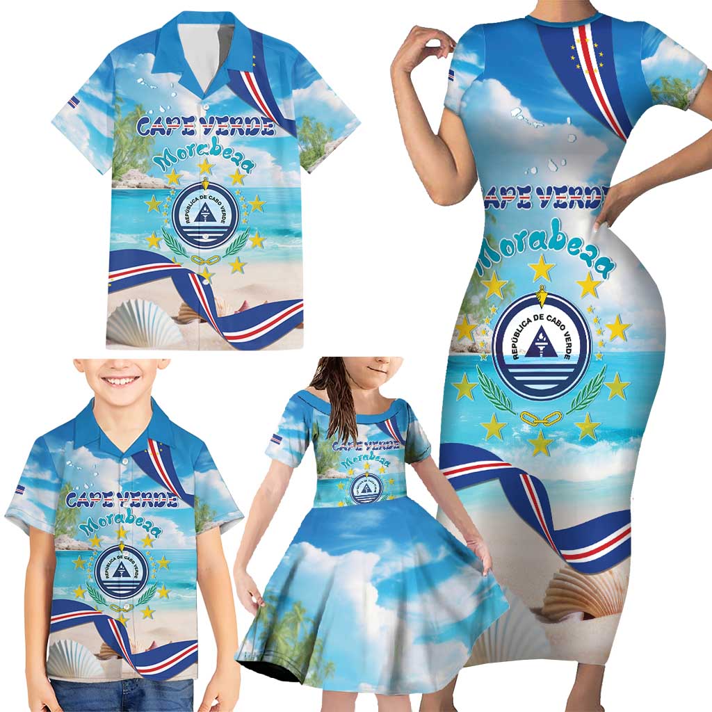 Cape Verde Morabeza Family Matching Short Sleeve Bodycon Dress and Hawaiian Shirt Island Welcome - Wonder Print Shop