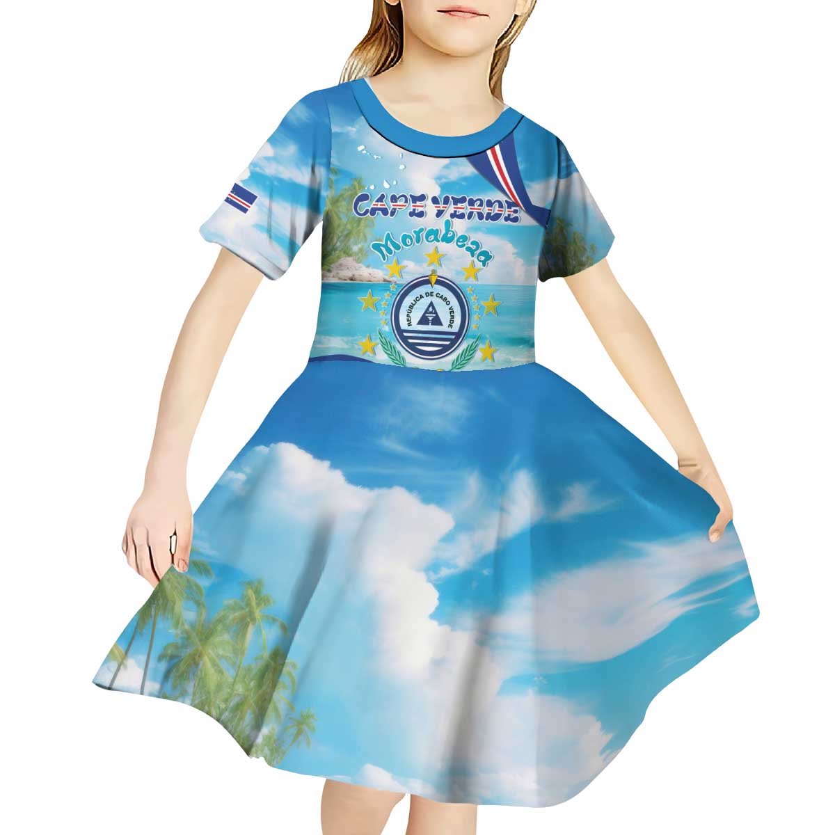 Cape Verde Morabeza Kid Short Sleeve Dress Island Welcome - Wonder Print Shop