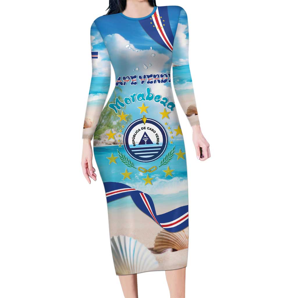 Cape Verde Morabeza Long Sleeve Bodycon Dress Island Welcome - Wonder Print Shop