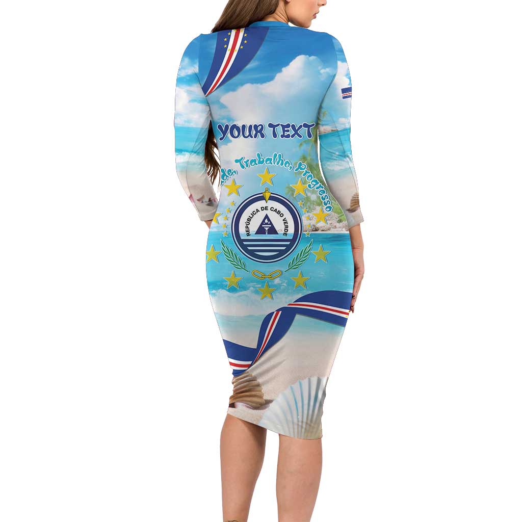 Cape Verde Morabeza Long Sleeve Bodycon Dress Island Welcome - Wonder Print Shop