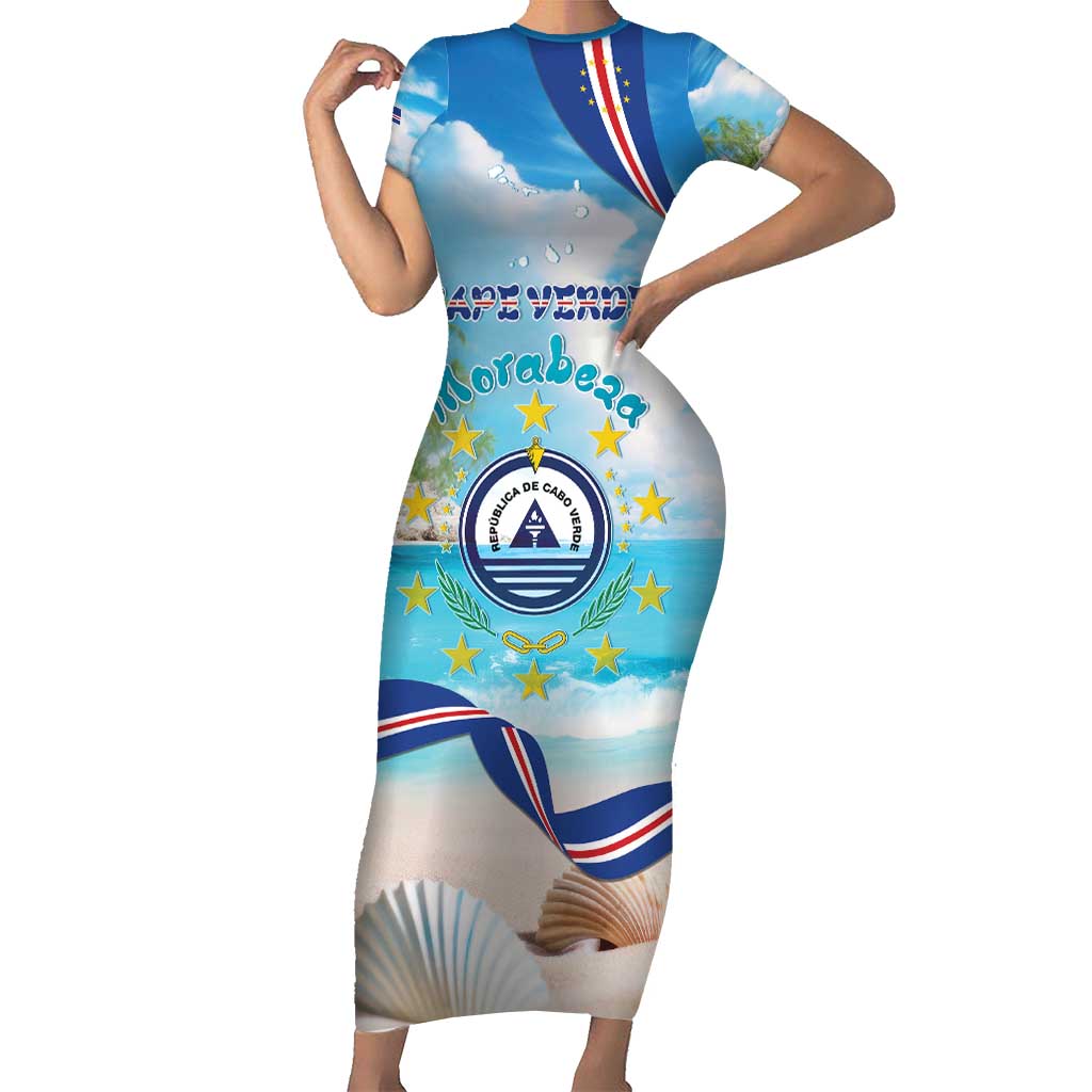 Cape Verde Morabeza Short Sleeve Bodycon Dress Island Welcome - Wonder Print Shop