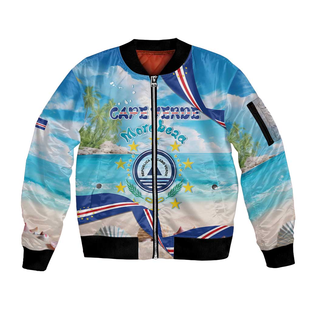 Cape Verde Morabeza Sleeve Zip Bomber Jacket Island Welcome - Wonder Print Shop