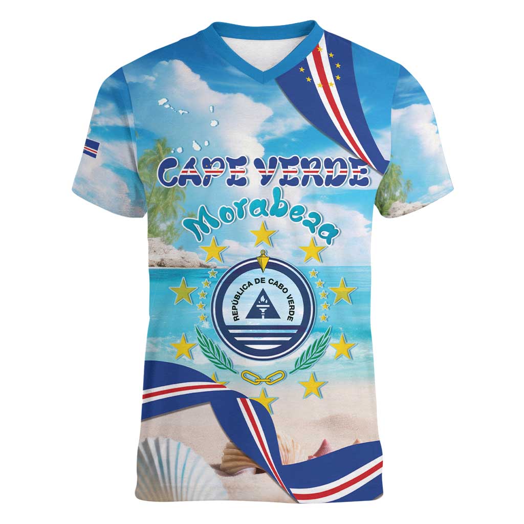 Cape Verde Morabeza Women V-Neck T-Shirt Island Welcome - Wonder Print Shop