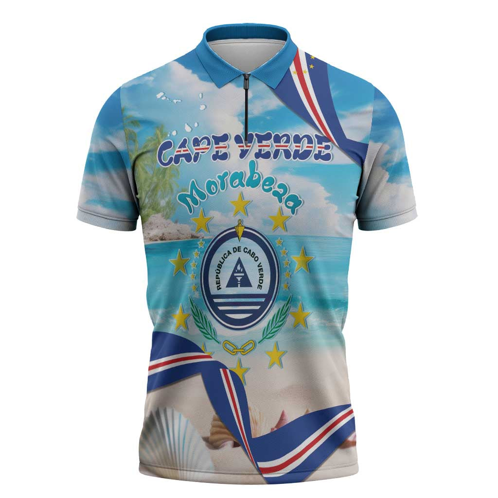 Cape Verde Morabeza Zipper Polo Shirt Island Welcome - Wonder Print Shop