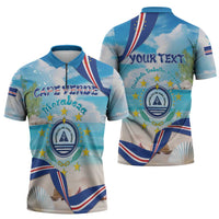 Cape Verde Morabeza Zipper Polo Shirt Island Welcome - Wonder Print Shop