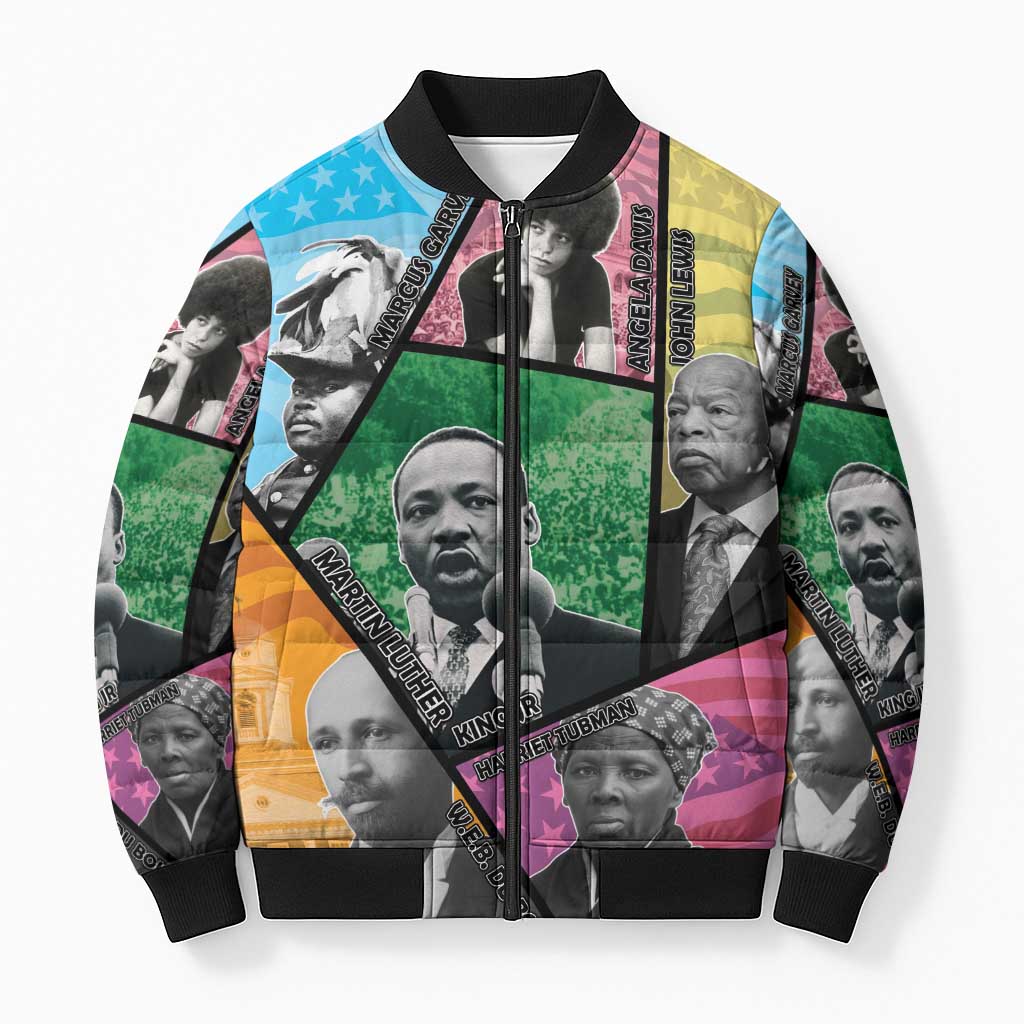 Civil Rights Leader Bomber Puffer Jacket Dream of Freedom - Wonder Print Shop
