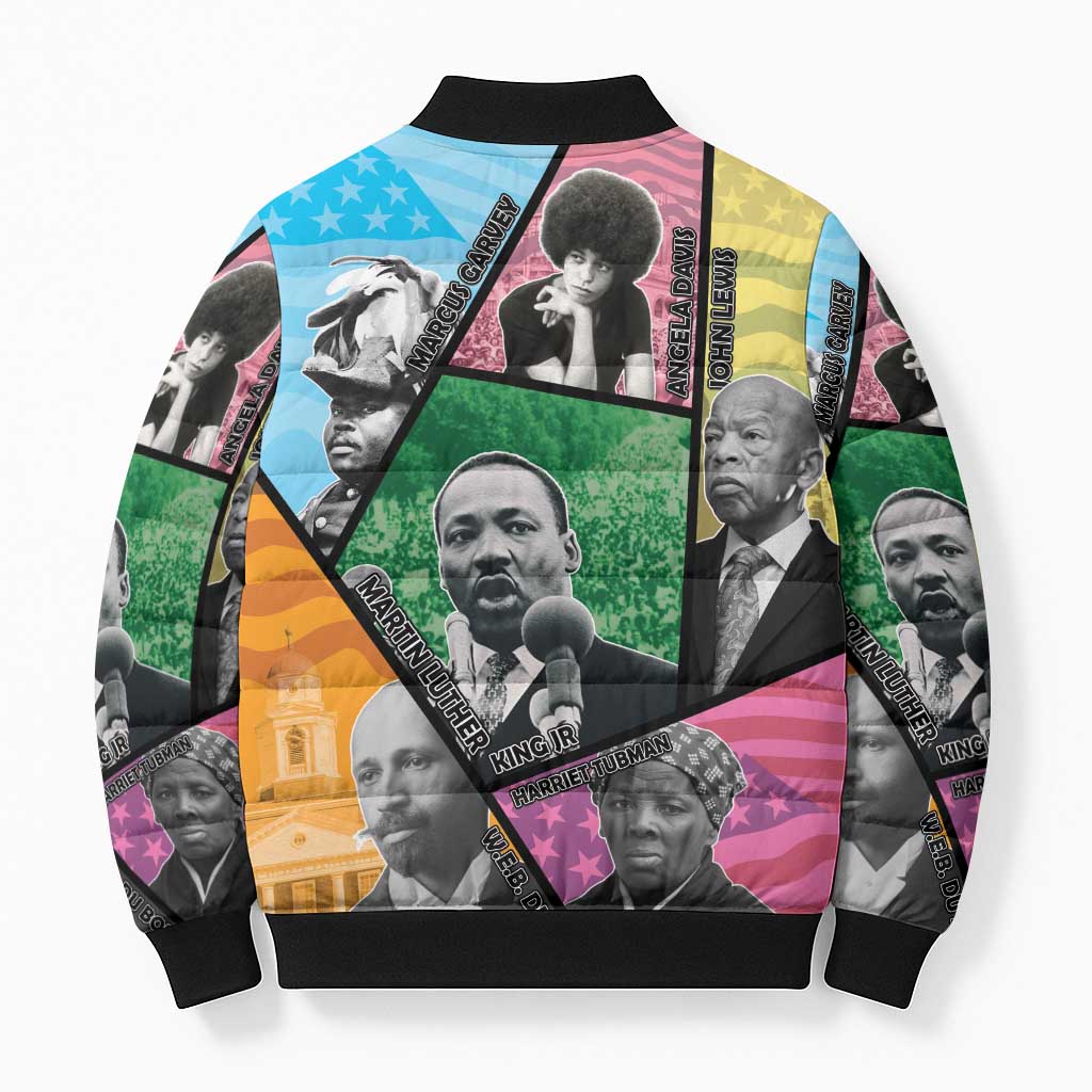 Civil Rights Leader Bomber Puffer Jacket Dream of Freedom - Wonder Print Shop