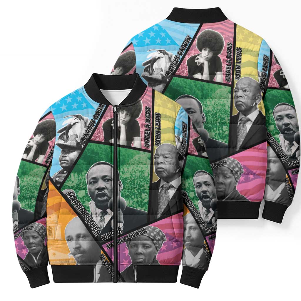 Civil Rights Leader Bomber Puffer Jacket Dream of Freedom - Wonder Print Shop