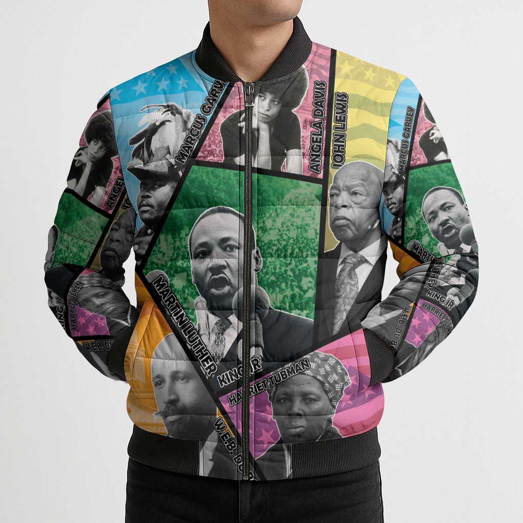 Civil Rights Leader Bomber Puffer Jacket Dream of Freedom - Wonder Print Shop