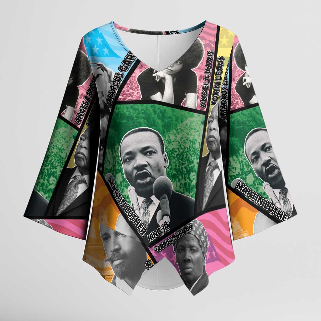Civil Rights Leader Kimono Sleeve Blouse Dream of Freedom - Wonder Print Shop