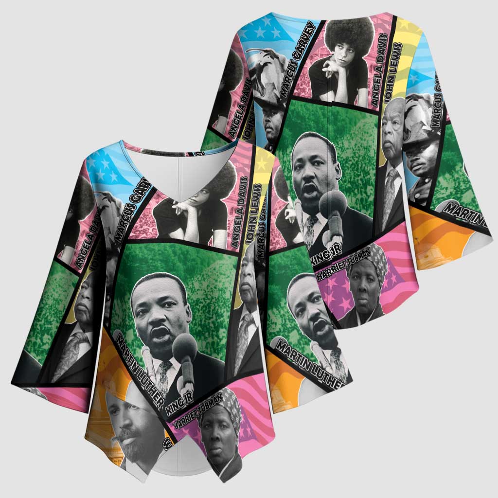 Civil Rights Leader Kimono Sleeve Blouse Dream of Freedom - Wonder Print Shop