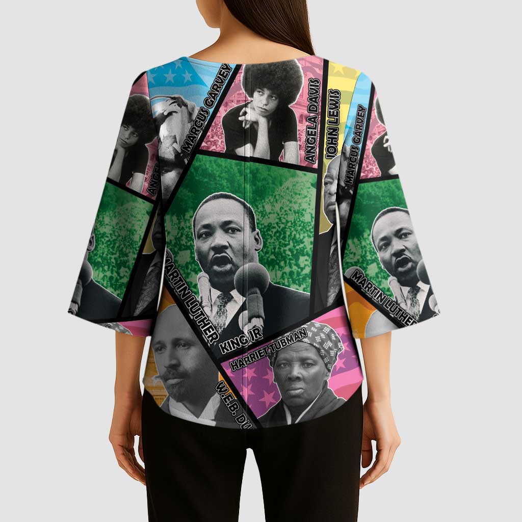 Civil Rights Leader Kimono Sleeve Blouse Dream of Freedom - Wonder Print Shop