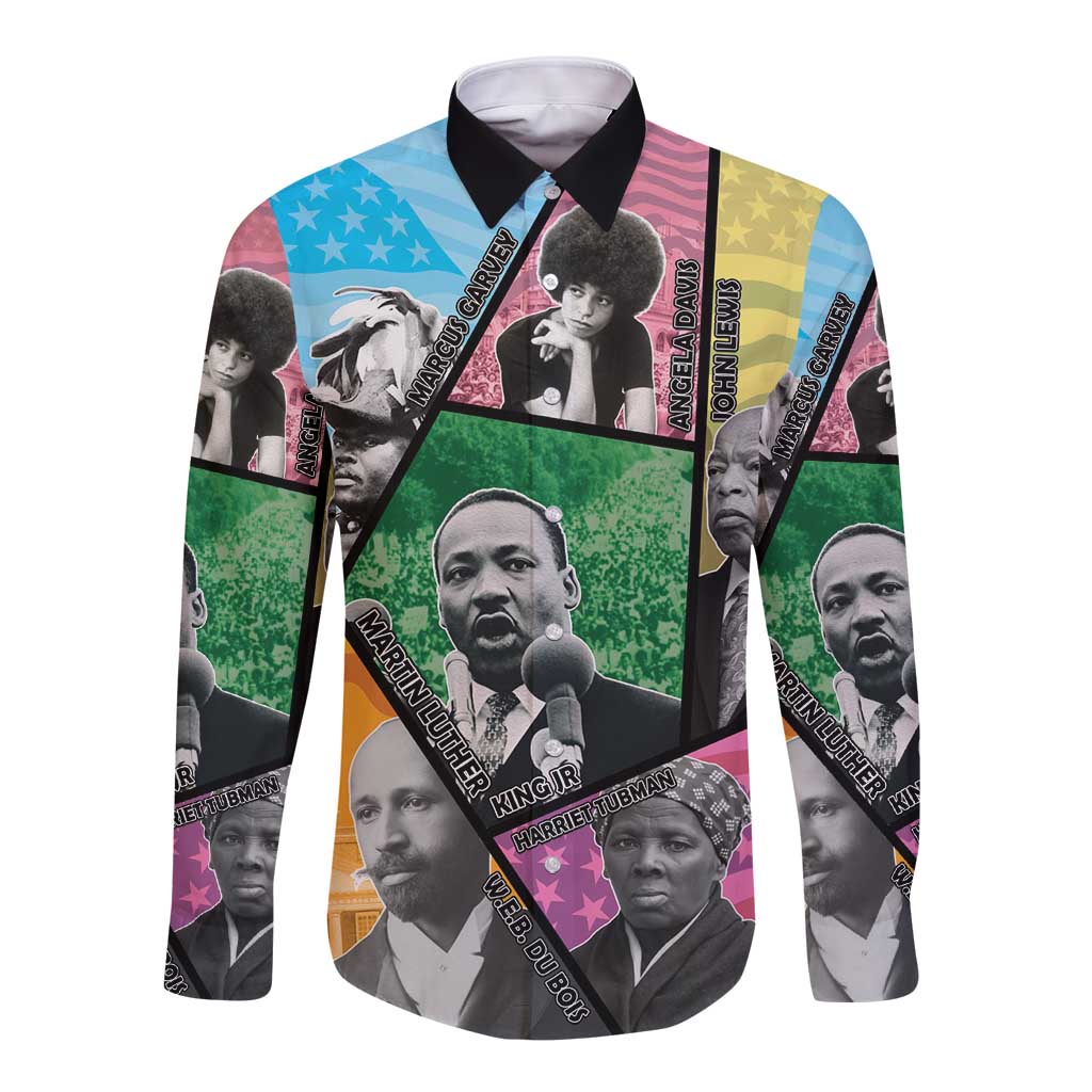 Civil Rights Leader Long Sleeve Button Shirt Dream of Freedom - Wonder Print Shop