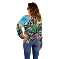 Civil Rights Leader Off Shoulder Sweater Dream of Freedom - Wonder Print Shop