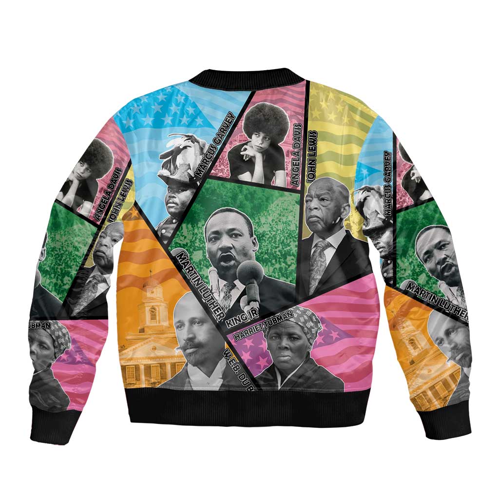 Civil Rights Leader Sleeve Zip Bomber Jacket Dream of Freedom - Wonder Print Shop