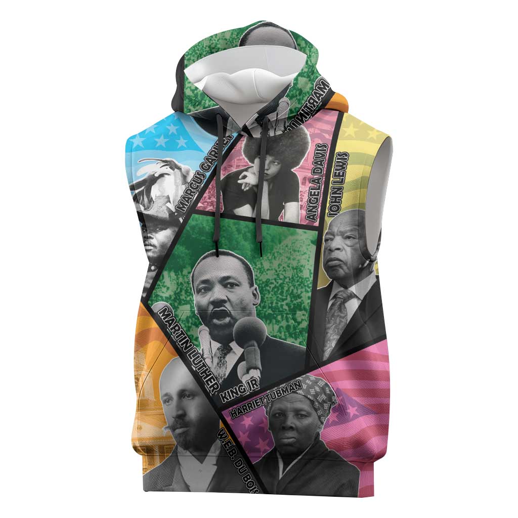 Civil Rights Leader Sleeveless Hoodie Dream of Freedom - Wonder Print Shop