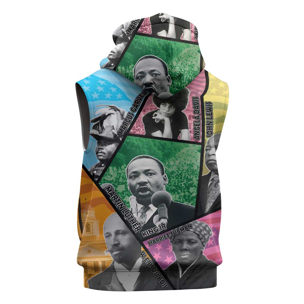 Civil Rights Leader Sleeveless Hoodie Dream of Freedom - Wonder Print Shop