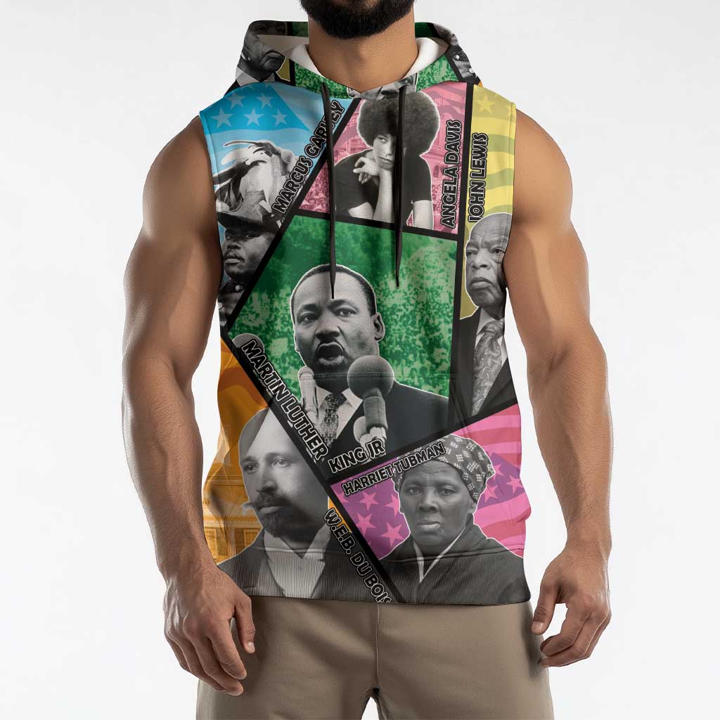 Civil Rights Leader Sleeveless Hoodie Dream of Freedom - Wonder Print Shop
