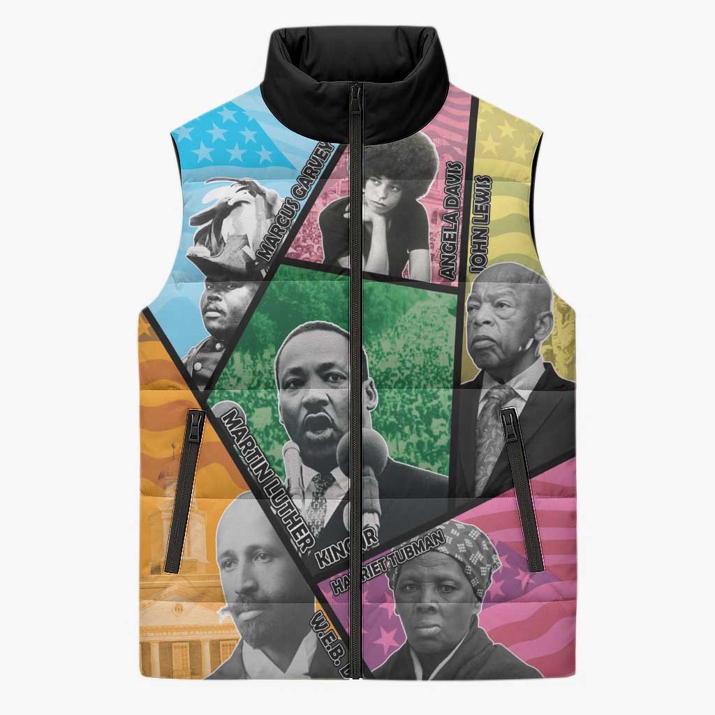 Civil Rights Leader Sleeveless Puffer Jacket Dream of Freedom - Wonder Print Shop