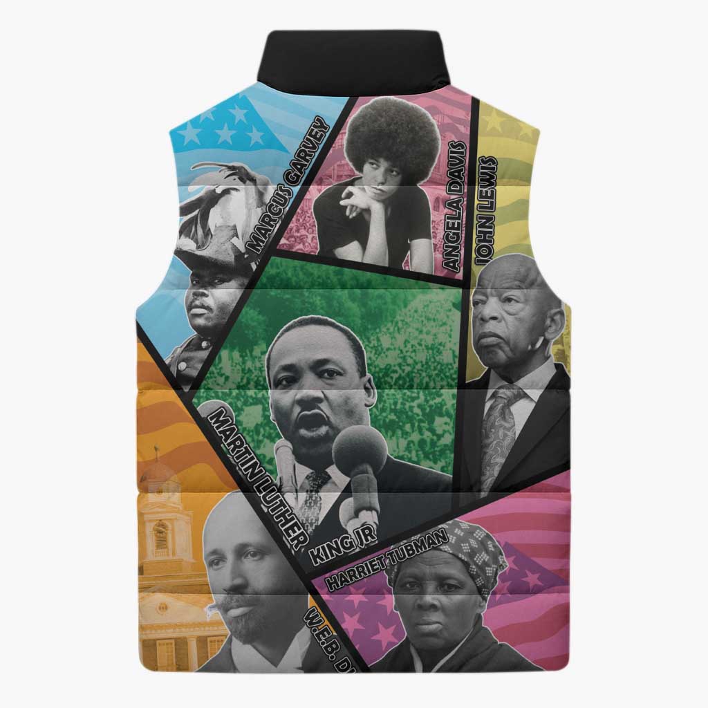 Civil Rights Leader Sleeveless Puffer Jacket Dream of Freedom - Wonder Print Shop