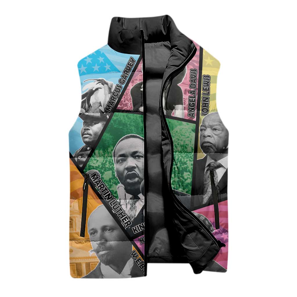 Civil Rights Leader Sleeveless Puffer Jacket Dream of Freedom - Wonder Print Shop
