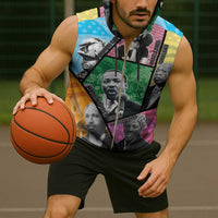 Civil Rights Leader Sleeveless Zip Hoodie Dream of Freedom - Wonder Print Shop