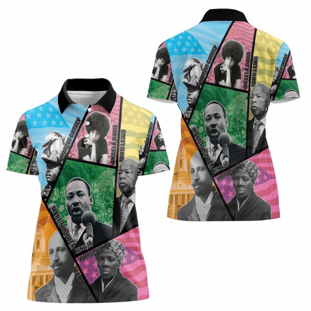 Civil Rights Leader Women Polo Shirt Dream of Freedom - Wonder Print Shop