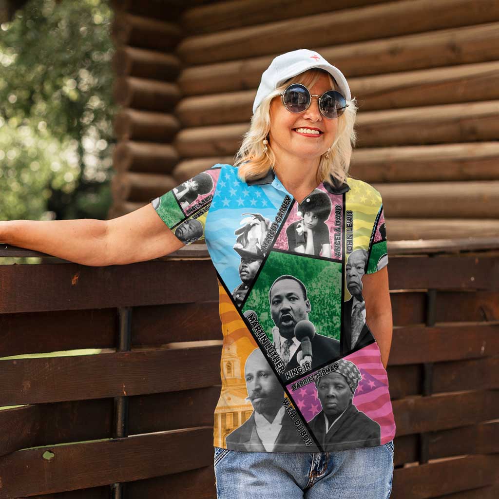 Civil Rights Leader Women Polo Shirt Dream of Freedom - Wonder Print Shop