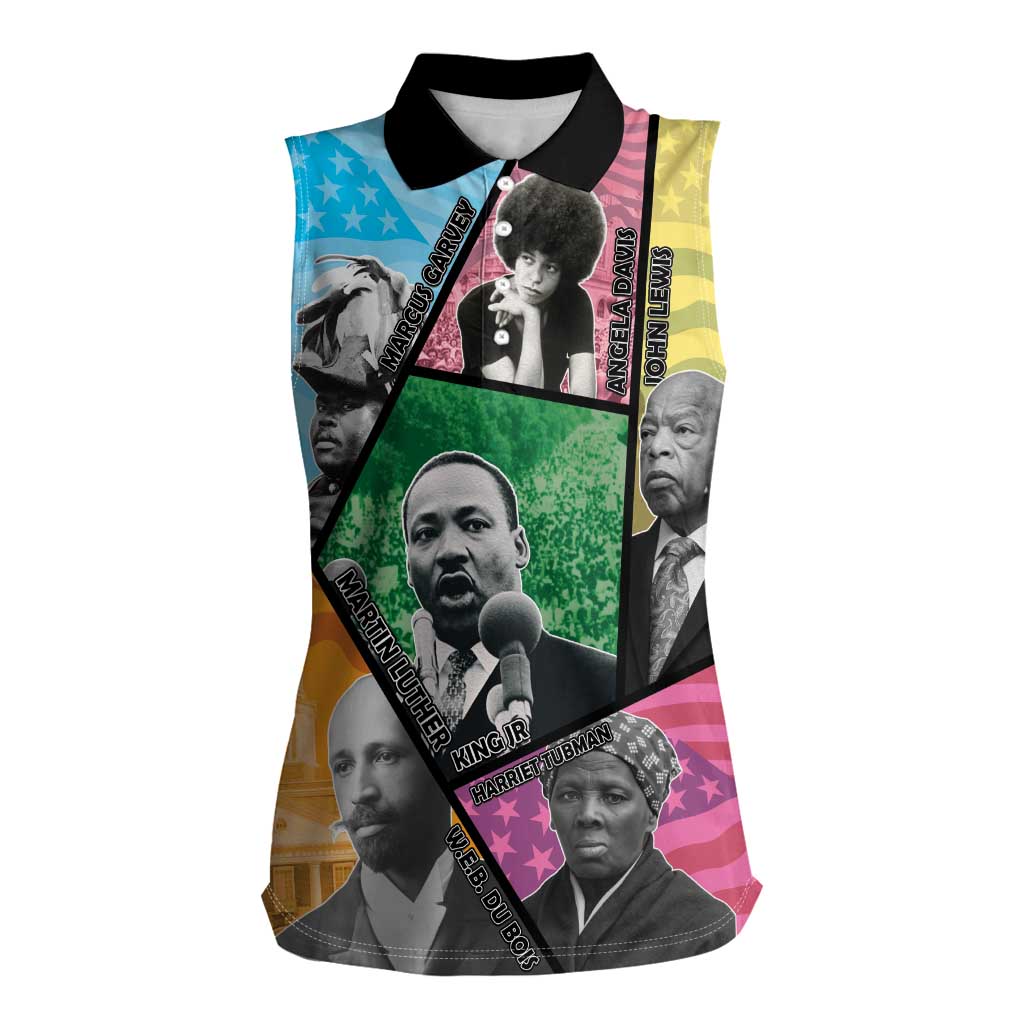 Civil Rights Leader Women Sleeveless Polo Shirt Dream of Freedom - Wonder Print Shop