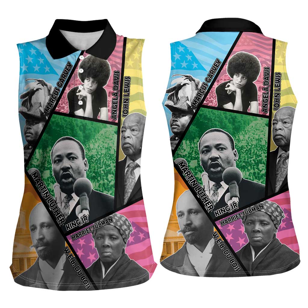 Civil Rights Leader Women Sleeveless Polo Shirt Dream of Freedom - Wonder Print Shop