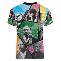 Civil Rights Leader Women V-Neck T-Shirt Dream of Freedom - Wonder Print Shop