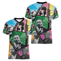 Civil Rights Leader Women V-Neck T-Shirt Dream of Freedom - Wonder Print Shop
