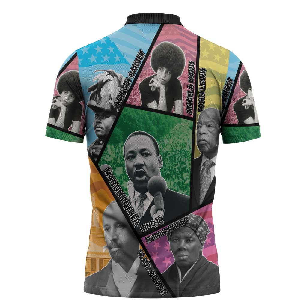 Civil Rights Leader Zipper Polo Shirt Dream of Freedom - Wonder Print Shop