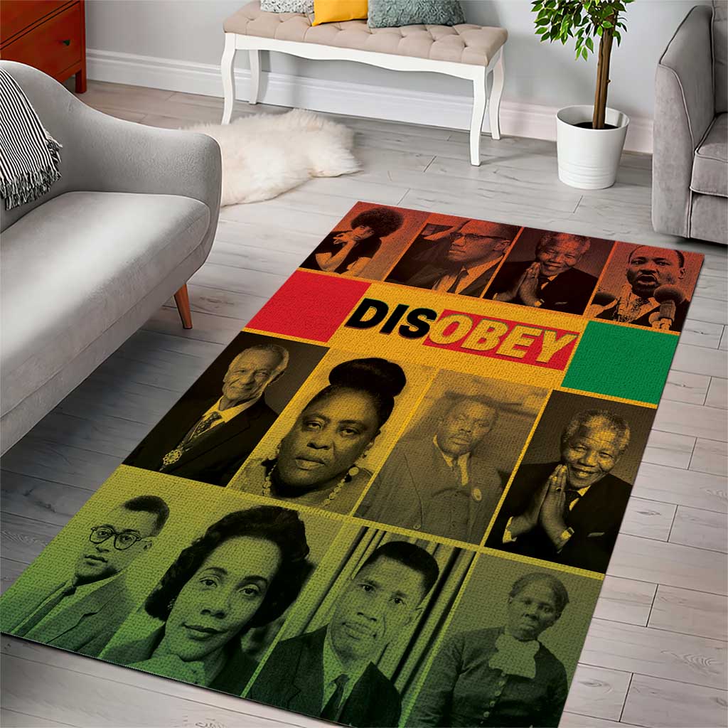 Disobey Black History Tribute Area Rug Honoring the Civil Rights Legacy - Wonder Print Shop