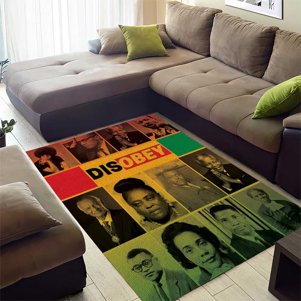 Disobey Black History Tribute Area Rug Honoring the Civil Rights Legacy - Wonder Print Shop