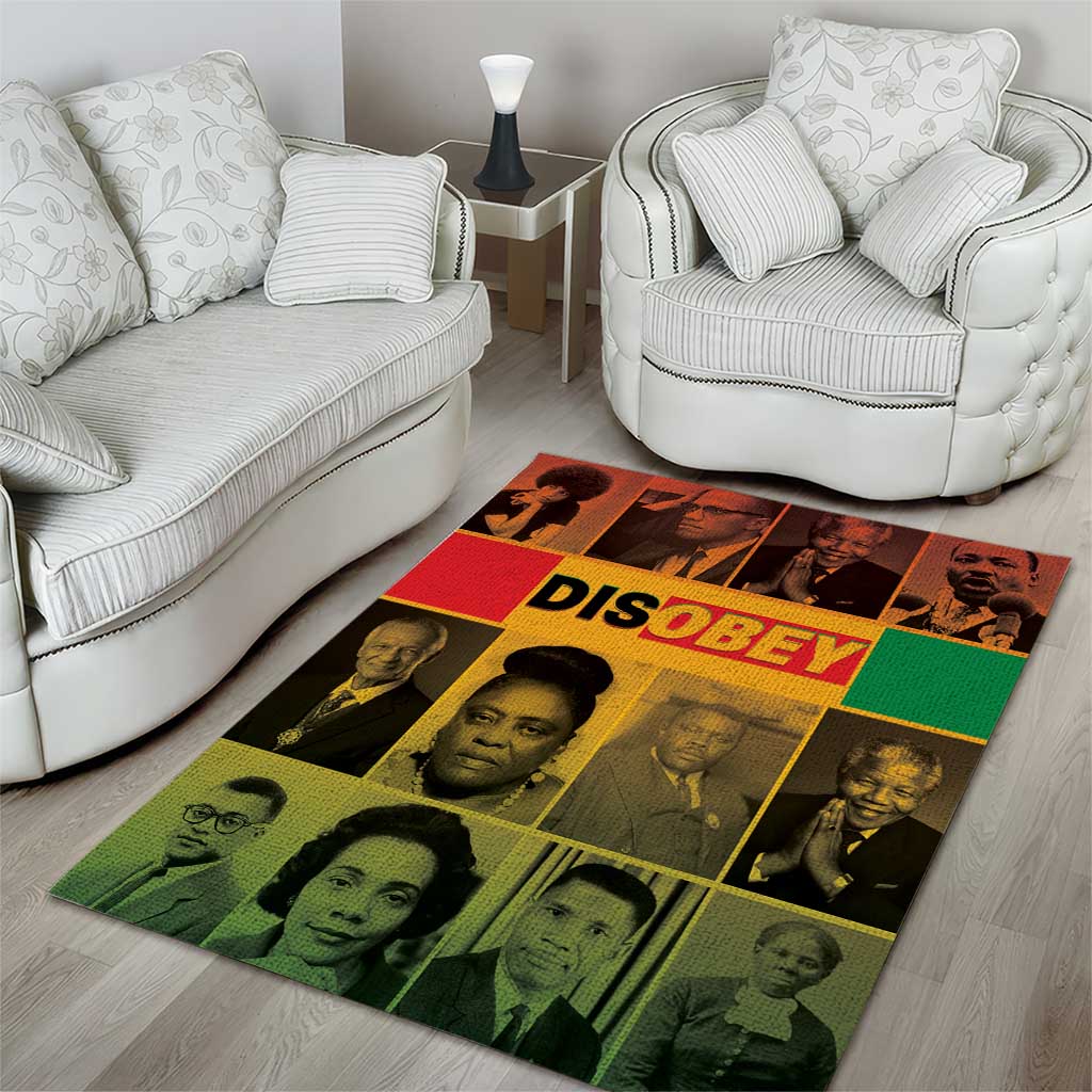 Disobey Black History Tribute Area Rug Honoring the Civil Rights Legacy - Wonder Print Shop
