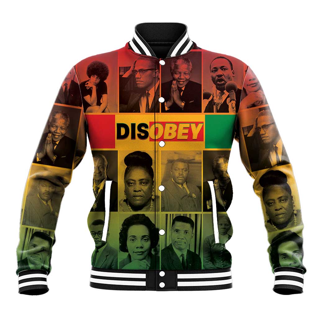 Disobey Black History Tribute Baseball Jacket Honoring the Civil Rights Legacy - Wonder Print Shop