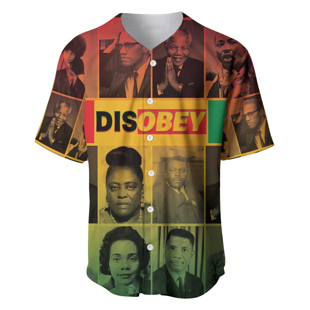Disobey Black History Tribute Baseball Jersey Honoring the Civil Rights Legacy - Wonder Print Shop