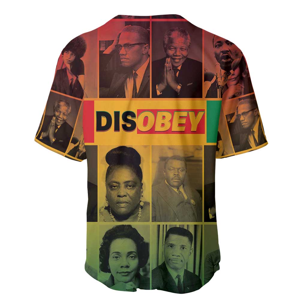 Disobey Black History Tribute Baseball Jersey Honoring the Civil Rights Legacy - Wonder Print Shop
