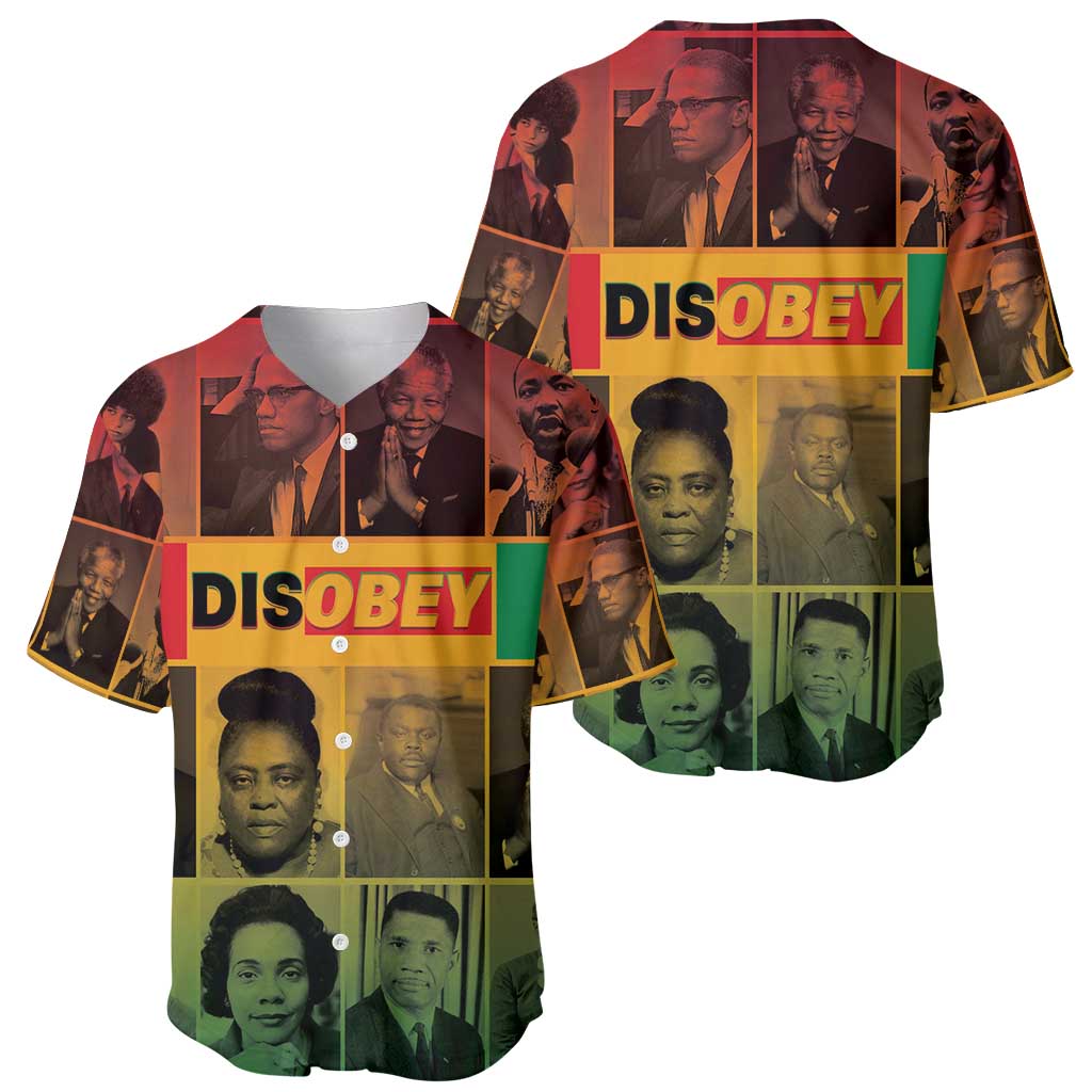 Disobey Black History Tribute Baseball Jersey Honoring the Civil Rights Legacy - Wonder Print Shop