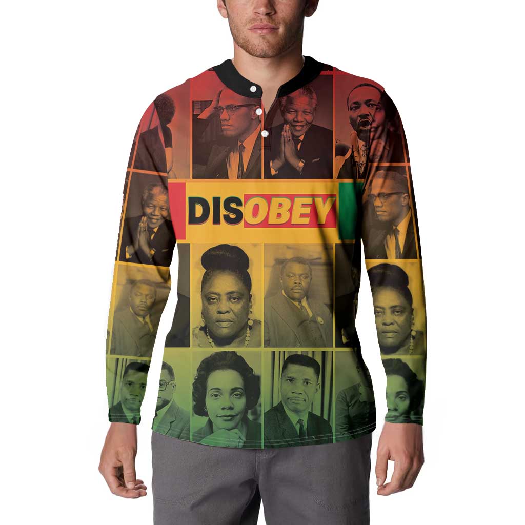 Disobey Black History Tribute Button Sweatshirt Honoring the Civil Rights Legacy - Wonder Print Shop