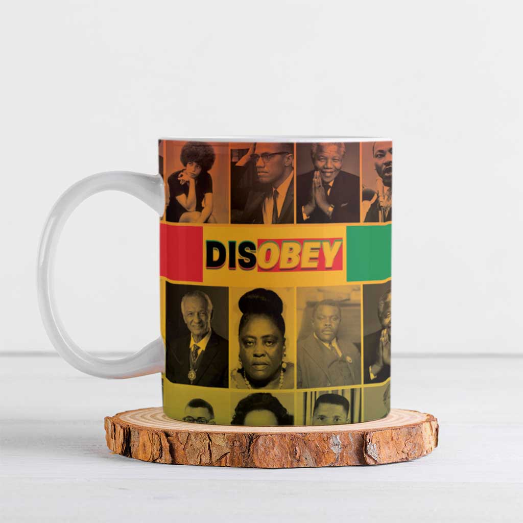 Disobey Black History Tribute Ceramic Mug Honoring the Civil Rights Legacy - Wonder Print Shop