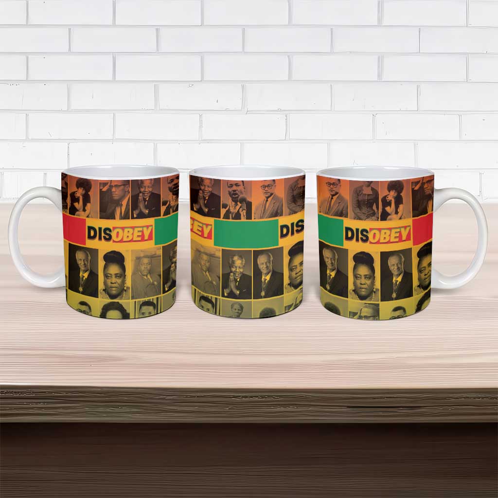 Disobey Black History Tribute Ceramic Mug Honoring the Civil Rights Legacy - Wonder Print Shop
